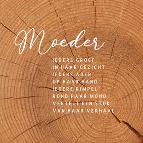 Condoleancekaart moeder met hout