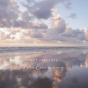 Condoleancekaart Noordzee strand pastel oprechte deelneming
