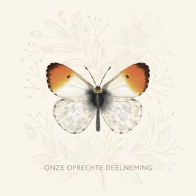 Condoleancekaart oranjetipje vlinder
