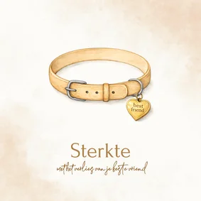 Condoleancekaart overlijden huisdier halsband