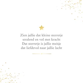 Condoleancekaart sterkte sterretje baby kindje goud stijlvol