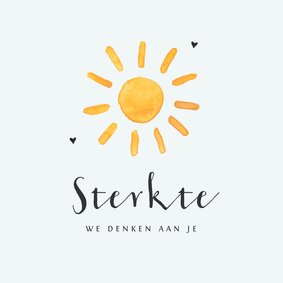 Condoleancekaart sterkte zonnestralen zon hartjes