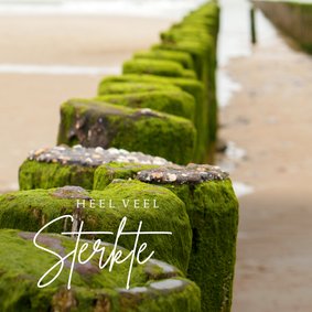 Condoleancekaart strandpaal aan zee