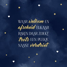 Condoleancekaart trots zoekt een plekje naast verdriet