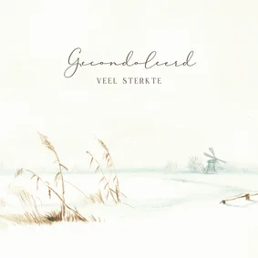 Condoleancekaart winterlandschap met molen