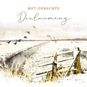 Condoleancekaart winters weiland boeren hek