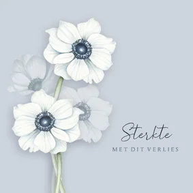 Condoleancekaart witte anemonen
