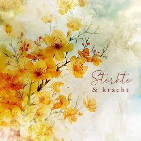 Condoleancekaart zomer bloesem oranje