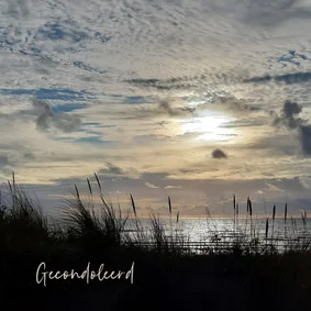 Condoleancekaart zonsondergang helmgras strand gecondoleerd