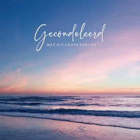Condoleancekaart zonsondergang Noordzee gecondoleerd 
