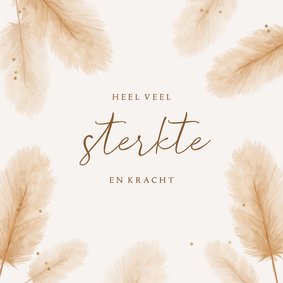 Condoleancekaartje sterkte pampasgras natuurlijk beige