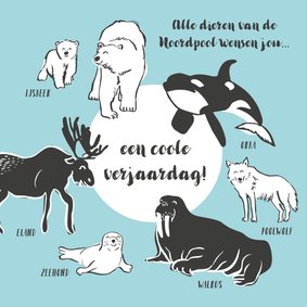 Coole verjaardagskaart dieren Noordpool