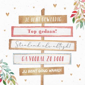 de Zonnebloem - Wenskaart complimenten geweldig, goud waard