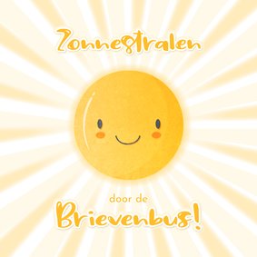 Denk aan jou kaart met lieve vrolijke zon en zonnestralen