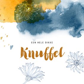 Dikke Knuffel voor Oma met pentekening bloemen