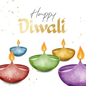 Diwali lichtjesfeest wenskaart lichtjes goud illustratie