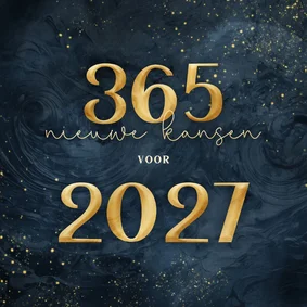 Donkerblauwe nieuwjaarskaart 365 nieuwe kansen voor 2027