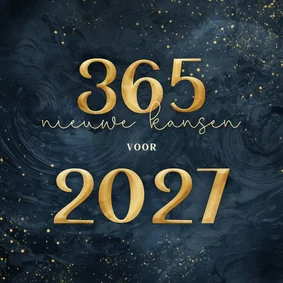 Donkerblauwe zakelijke kaart 365 nieuwe kansen voor 2027
