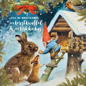 Een kerstknuffel en een dikke kus van de kabouter
