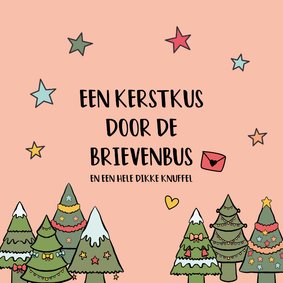 Een kerstkus door de brievenbus - kerstkaart