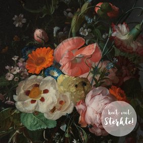 Een klassieke sterkte kaart met stijlvol bloemenschilderij