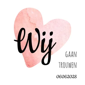 Eenvoudige trouwkaart hart 