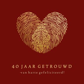 Felicitatie 40 jaar getrouwd vingerafdrukken die hart vormen