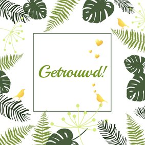 Felicitatie - Botanisch huwelijk goud