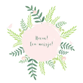Felicitatie - Cirkel met botanische illustraties