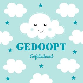 Felicitatie doop wolkje blauw
