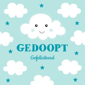 Felicitatie doop wolkje blauw