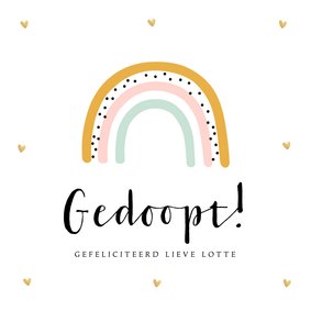 Felicitatie doopsel meisje regenboog