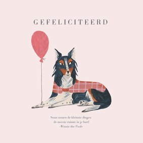 Felicitatie geboorte hond met ballon