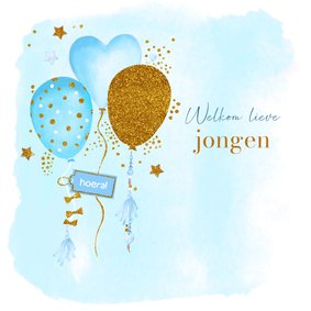 Felicitatie geboorte jongen ballonnen