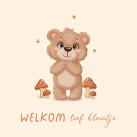 Felicitatie geboorte lief herfst beertje