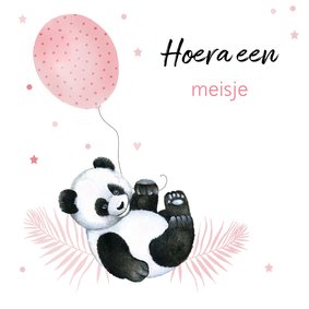 Felicitatie geboorte meisje pandabeertje