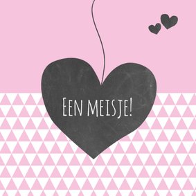 Felicitatie hart driehoek roze