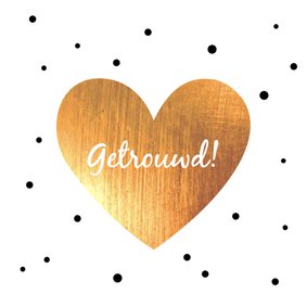 Felicitatie -Hart goud, stippen