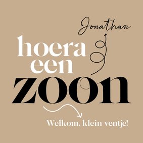 Felicitatie Hoera een zoon