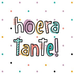 Felicitatie hoera tante hip met confetti