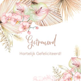 Felicitatie huwelijk droogbloemen orchidee