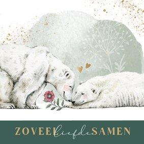 Felicitatie huwelijk met twee liefdevolle ijsberen