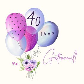 Felicitatie huwelijksjubileum ballonnen anemoontjes