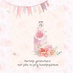 Felicitatie huwelijksjubileum taart