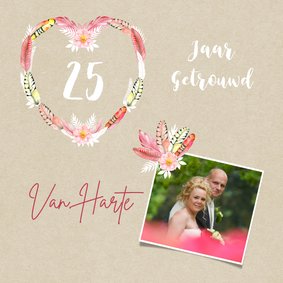 Felicitatie huwelijksjubileum veren