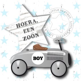 Felicitatie jongen loopauto