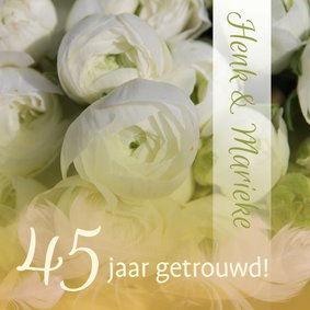 Felicitatie Jubileum ranonkel wit groen