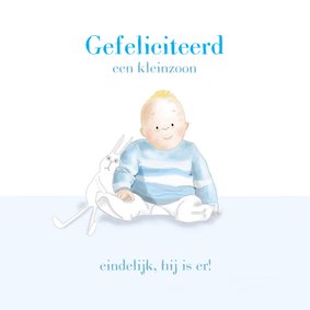 Felicitatie - Kleine jongen met konijntje