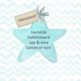 Felicitatie kleinzoon ster label