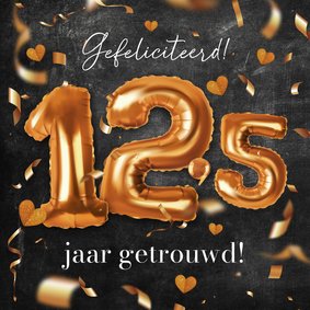 Felicitatie koperen huwelijk 12,5 jaar getrouwd confetti